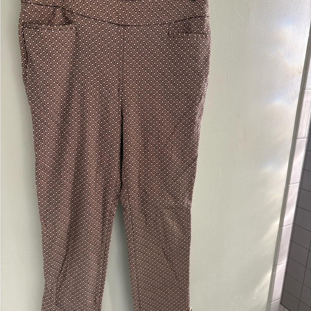 Chico's Tan Patterned Ankle Pants - image 1
